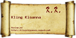 Kling Kisanna névjegykártya